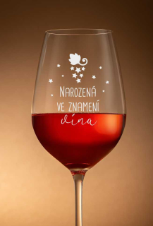 Sklenička na víno "VE ZNAMENÍ VÍNA", 1 ks